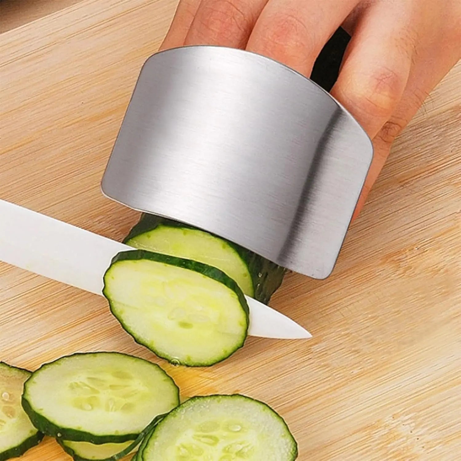 Stainless Steel Cutting Hand Guard, Finger Safety Protector for Slicing Vegetables Meat, Kitchen Tool