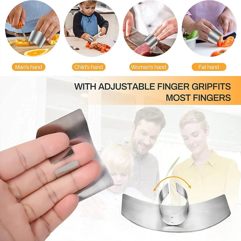 Stainless Steel Cutting Hand Guard, Finger Safety Protector for Slicing Vegetables Meat, Kitchen Tool